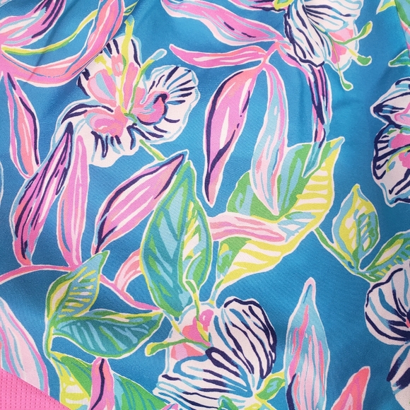 Lilly Pulitzer Shorts Ocean Trail Formentera Turquoise XS Keep on Beleafing - Picture 3 of 11